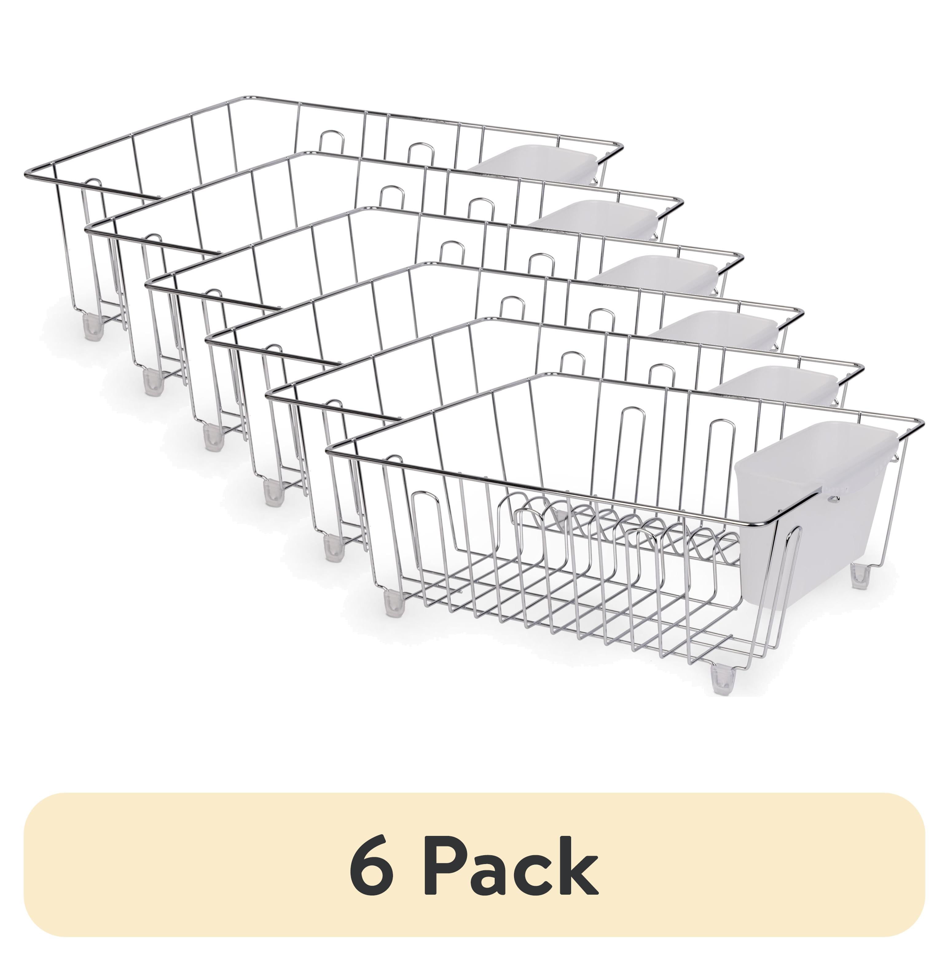 (6 pack) Mainstays Small Wire Dish Rack, Chrome, 14.17 in W x 12.64 in L x 5.67 in H