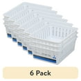 thumbnail image 1 of (6 pack) Mainstays 3-Pack Square Mini Plastic Storage Tray Organizers, Stackable Drawer Organizer Bins for Kitchen, Desk, Bathroom and Vanity Organization, White, 1 of 11