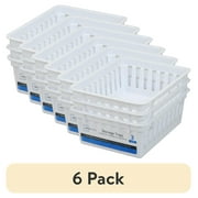 (6 pack) Mainstays Square Mini Plastic Storage Trays, Stackable, White, 3-Pack