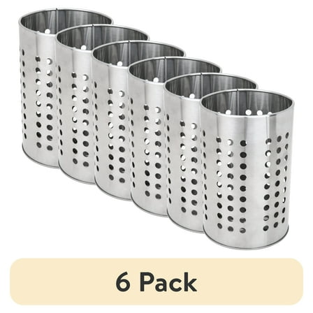 (6 pack) Mainstays Utensil Holder, Stainless Steel