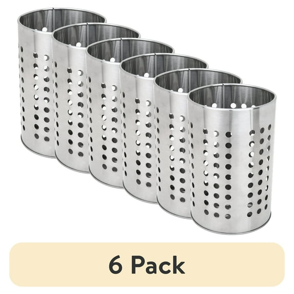 (6 pack) Mainstays Utensil Holder, Stainless Steel