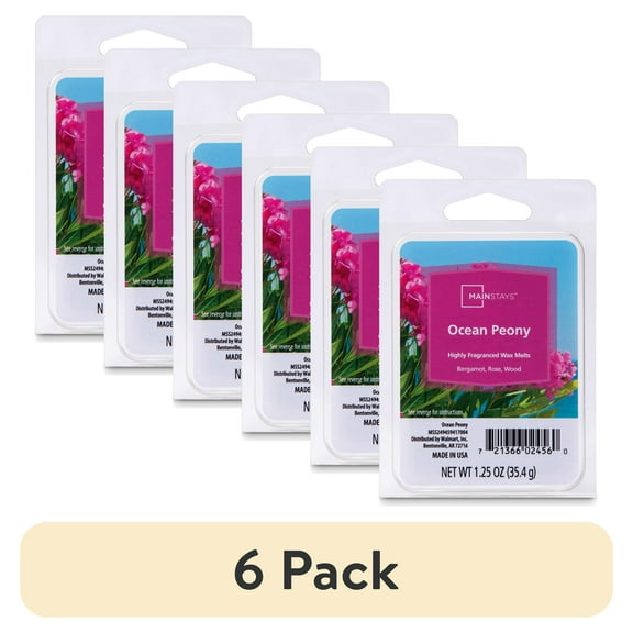 (6 pack) Mainstays Wax Melts, Ocean Peony, 1.25oz