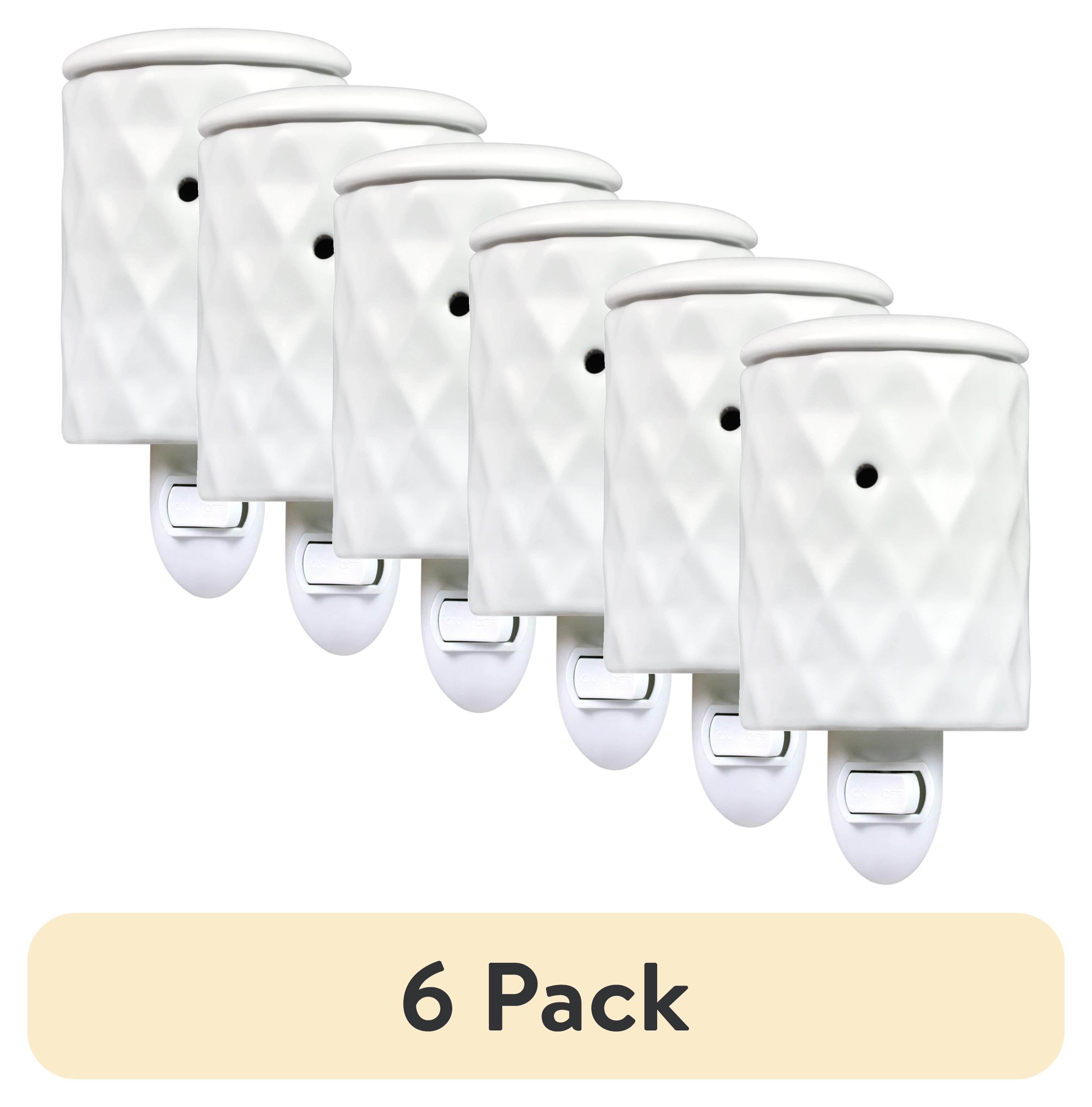 (6 pack) Mainstays White Ceramic Pluggable Wall Wax Warmer, Single Pack