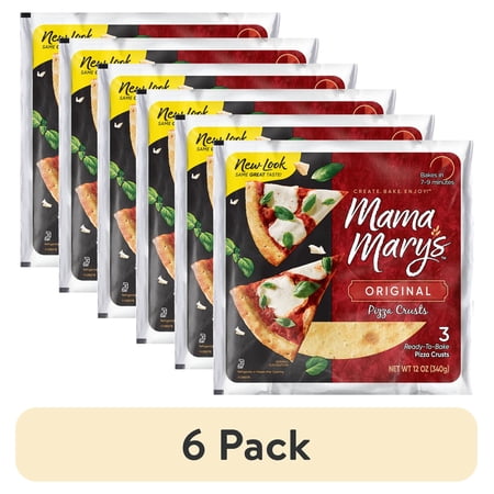 (6 pack) Mama Mary's Original Whole Pizza Crust, Shelf-Stable, 7 Inch, 3 Count