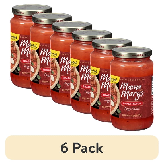 (6 pack) Mama Mary's Traditional Pizza Sauce, 14 OZ Jar