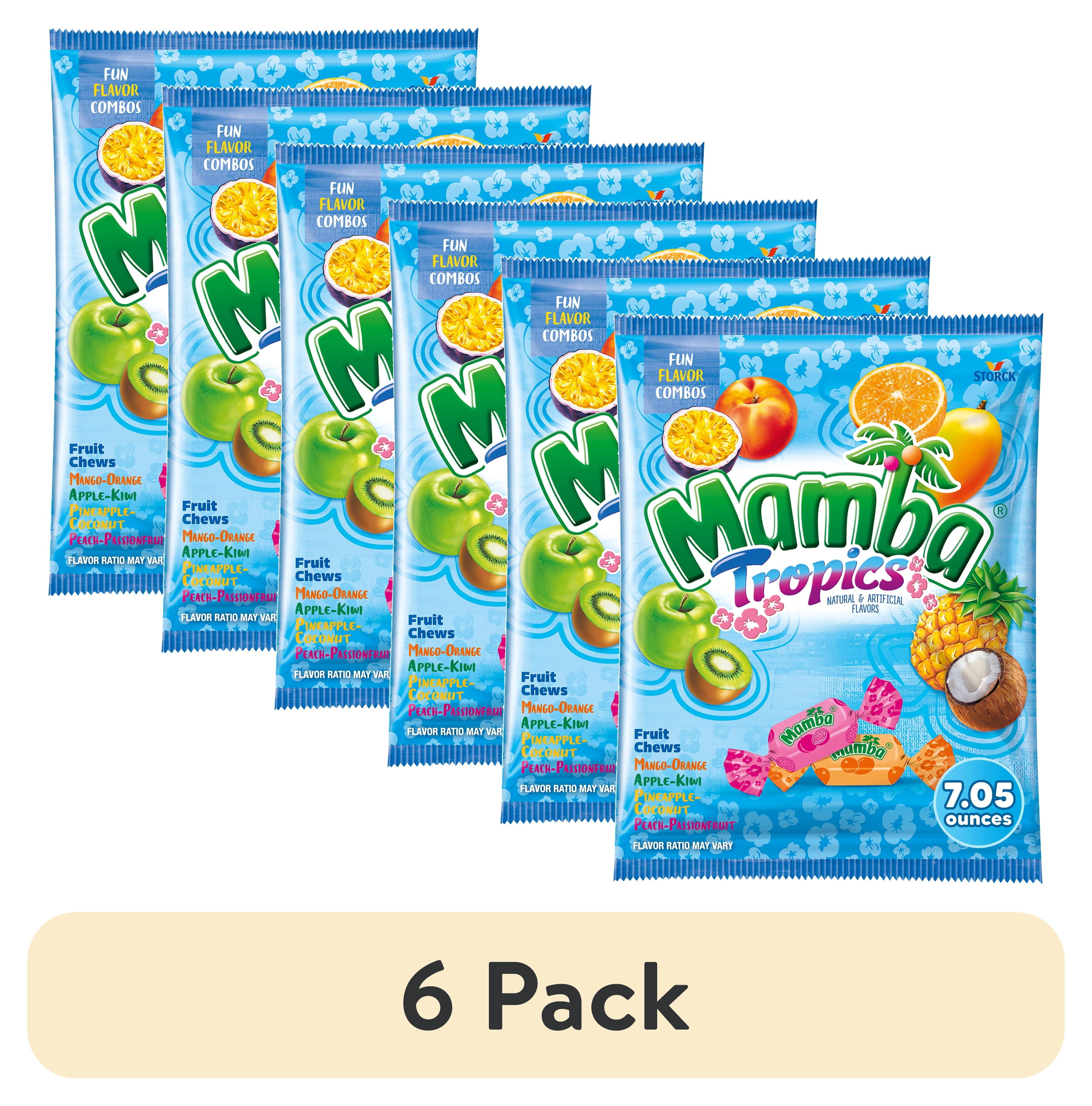 (6 pack) Mamba Tropics Fruit Chews Chewy Candy, 7.05 oz
