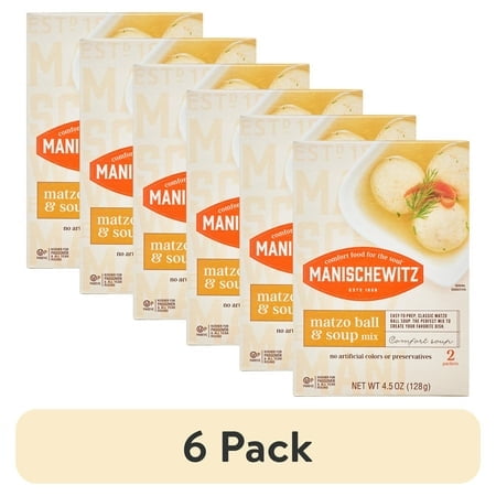 (6 pack) Manischewitz Matzo Ball and Soup Mix, 4.5 oz