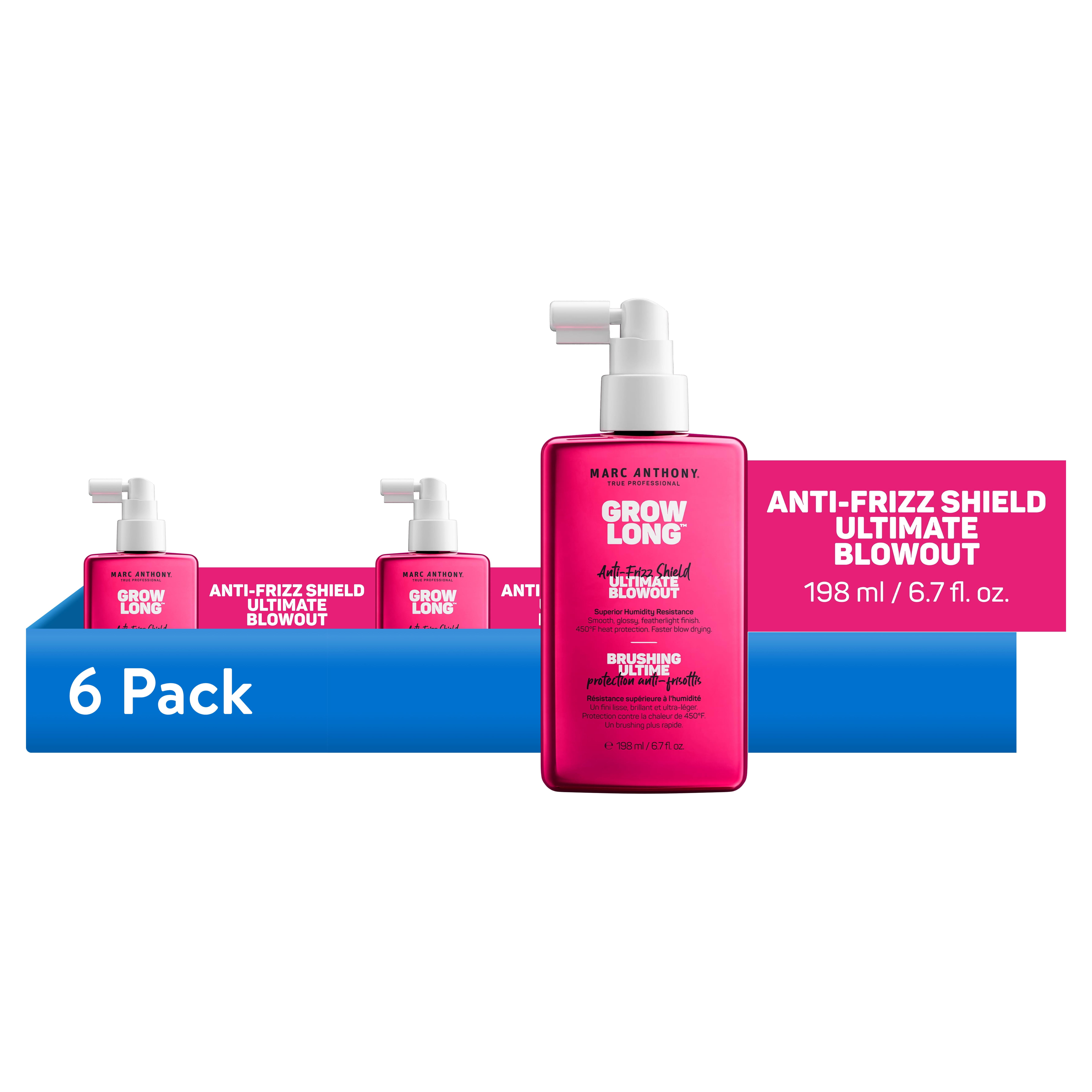 (6 pack) Marc Anthony Grow Long Anti-Frizz Shield Ultimate Blowout Spray, All Hair Types, 6.7 fl oz