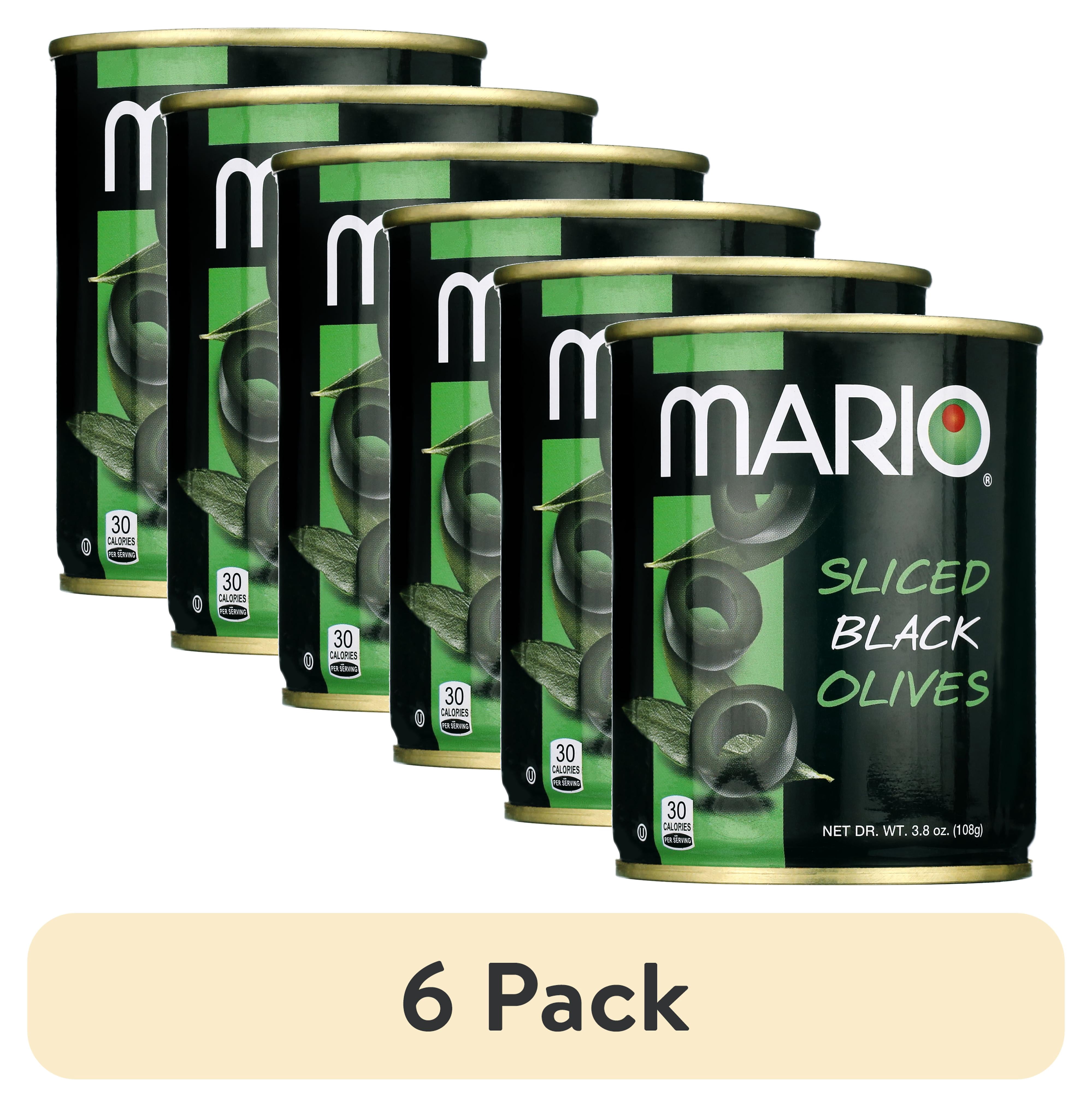 (6 pack) Mario Sliced Black Olives, 3.8 oz Tin