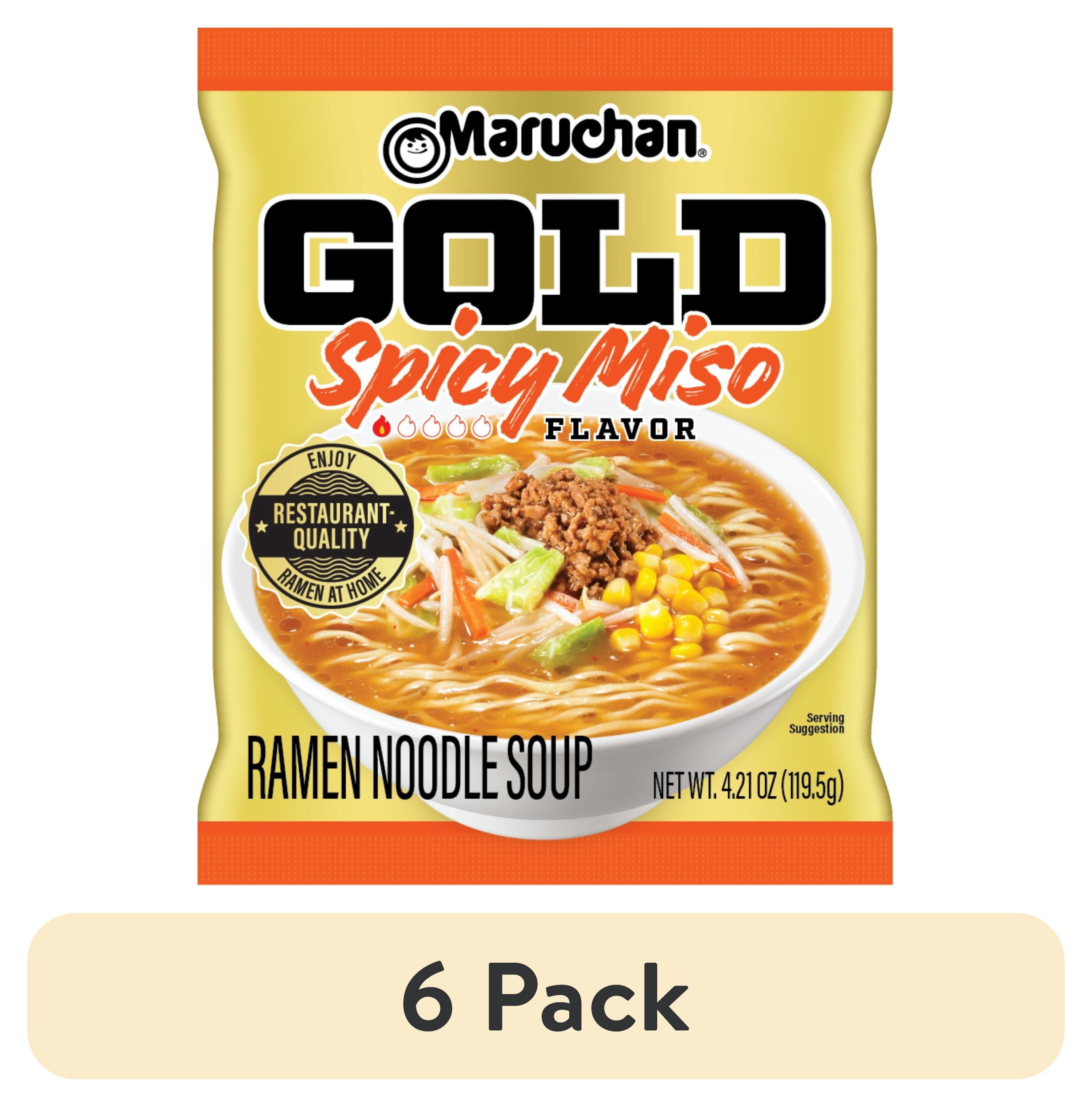 5 pack) Maruchan GOLD Ramen Noodle Soup, Spicy Miso Flavor Instant