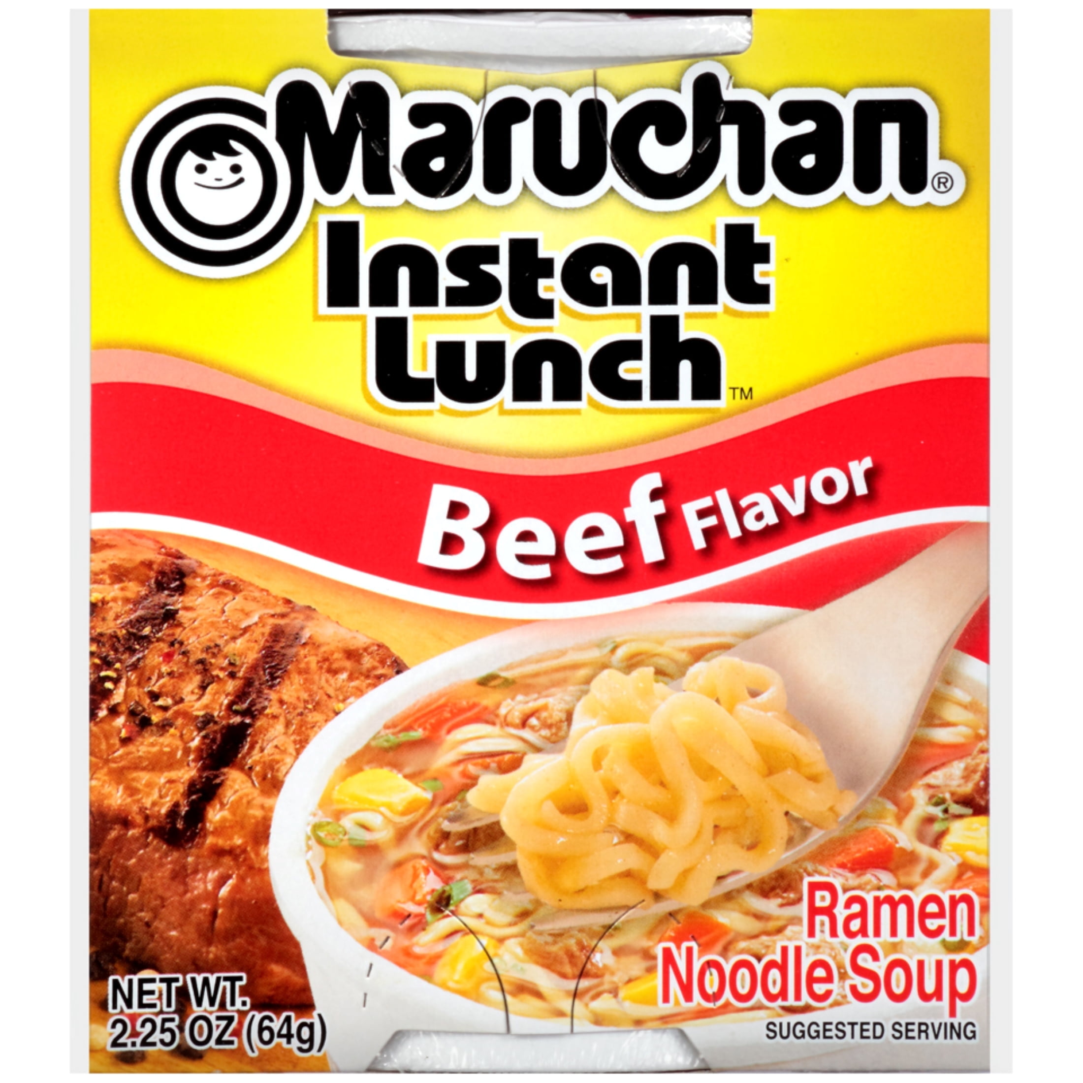 6 pack) Maruchan Instant Lunch Ramen Noodles, Beef Flavor, Shelf