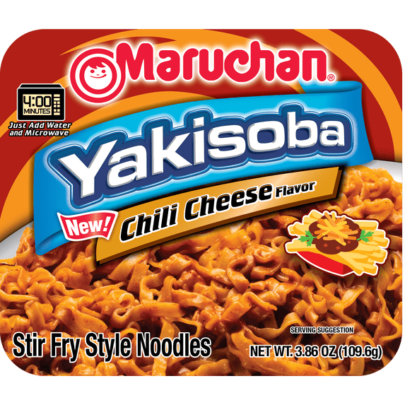 (6 pack) Maruchan Yakisoba Chili Cheese Flavor Noodles, 3.86 oz Shelf Stable Package