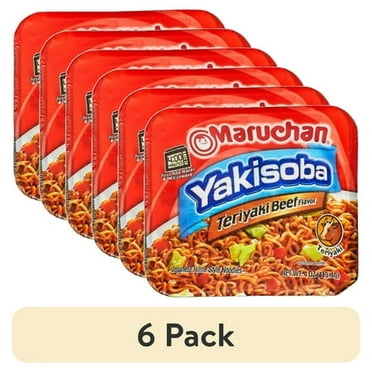 (6 pack) Maruchan Yakisoba Teriyaki Beef Flavor Noodles, 4 oz Shelf Stable Package