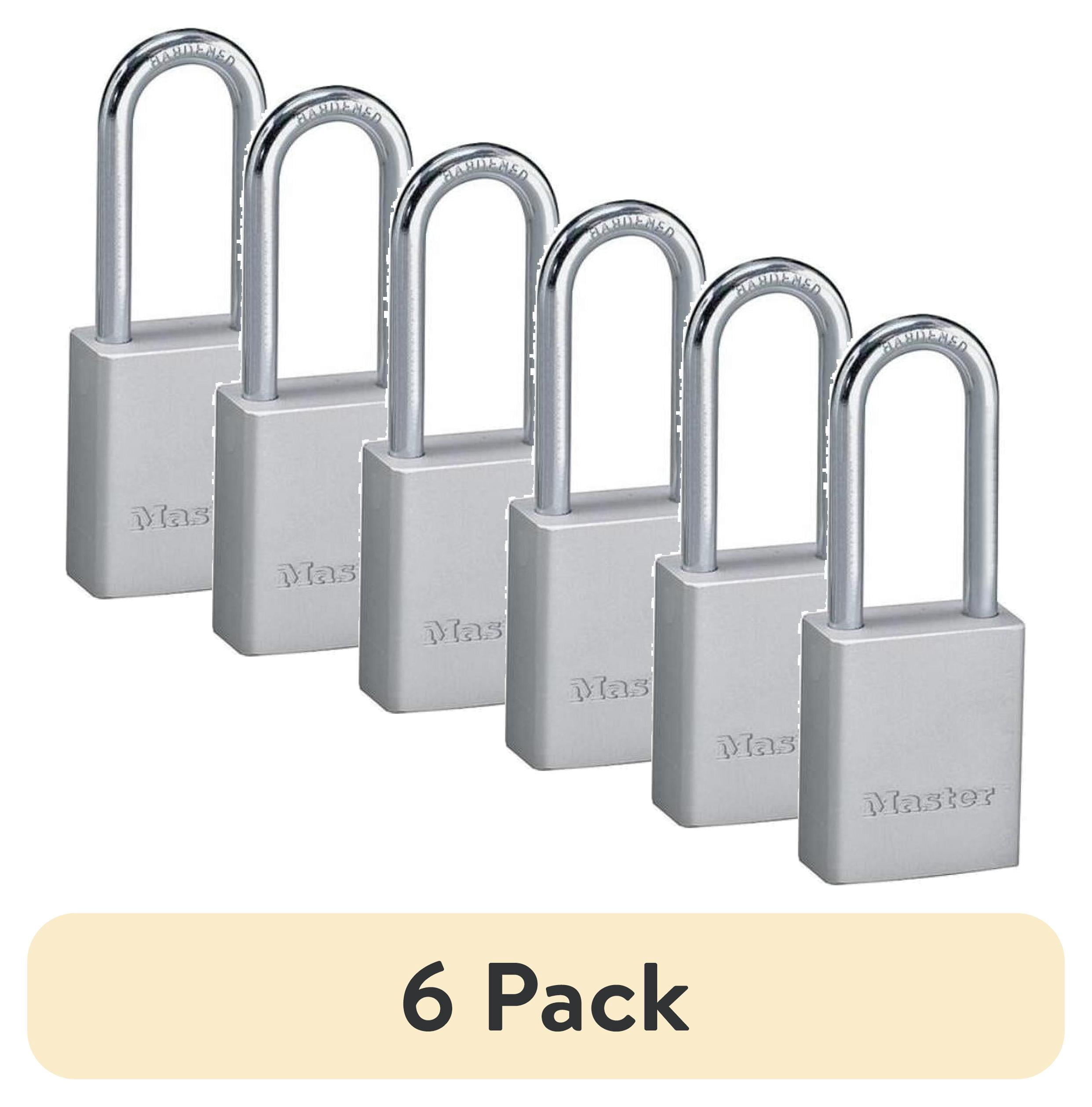 (6 pack) Master Lock 1-1/2" Solid Steel Long Shackle Padlock