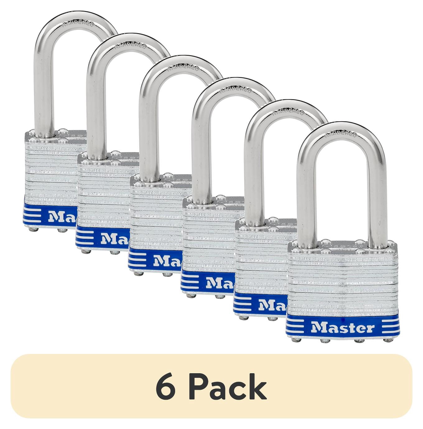 (6 pack) Master Lock 1-3/4in Laminated Steel Padlock with Key and 1-1/2in Shackle