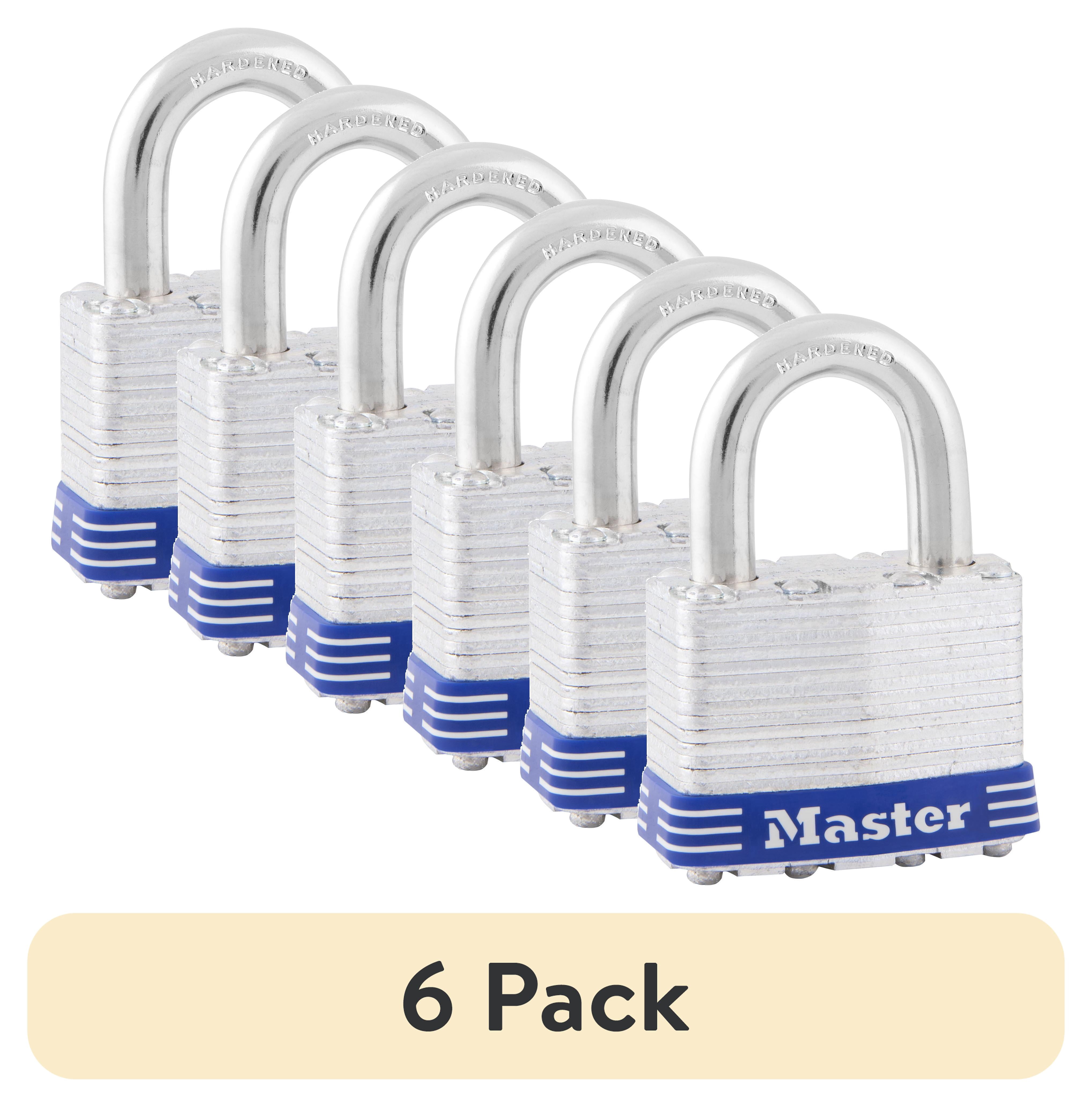 (6 pack) Master Lock 1-3/4in Wide Laminated Steel Pin Tumbler Padlock