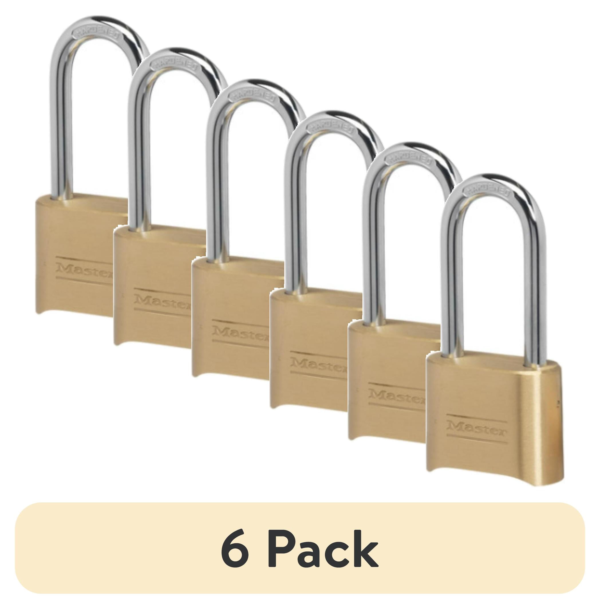 (6 pack) Master Lock 2 in Wide Resettable Combination Brass Padlock with 2-1/4in Shackle