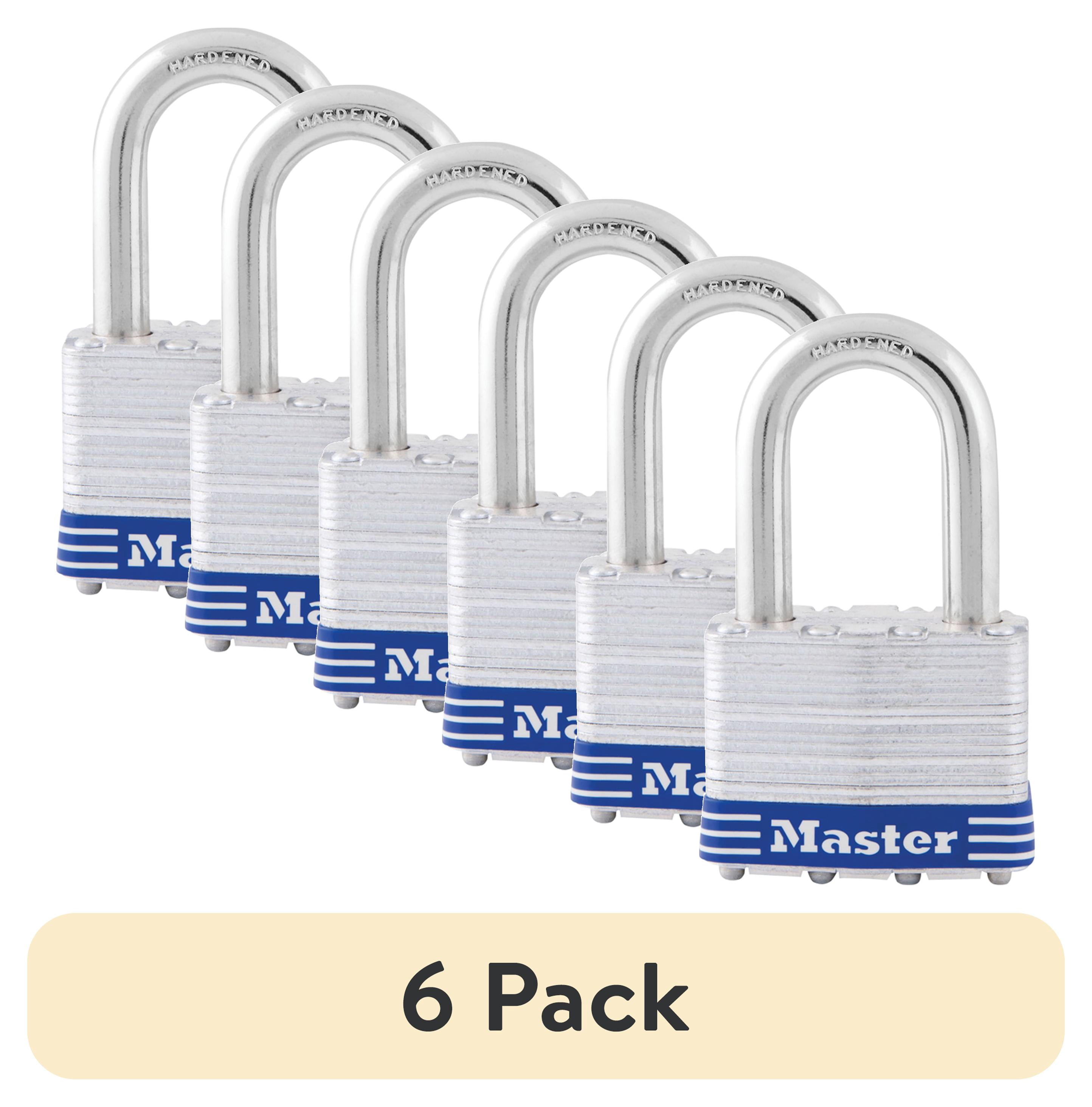 (6 pack) Master Lock 2in (51mm) Wide Laminated Steel Pin Tumbler Padlock with 1-1/2in (38mm) Shackle