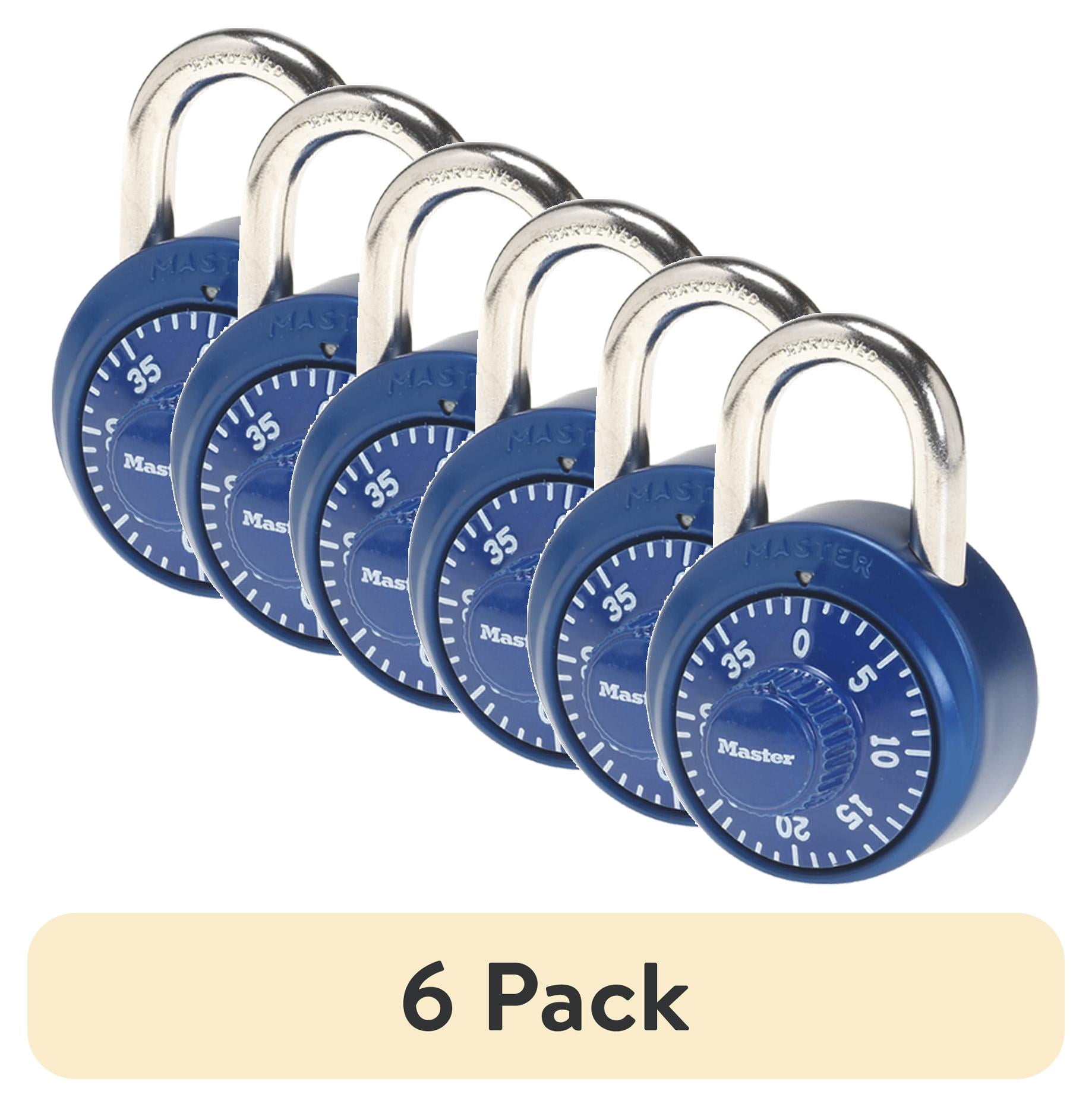 (6 pack) Master Lock School Locker 3-Digit Combination Padlock, Color Variety