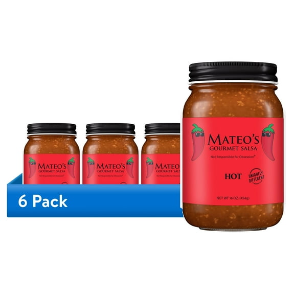(6 pack) Mateo'S Gourmet Salsa Hot, 16 Oz