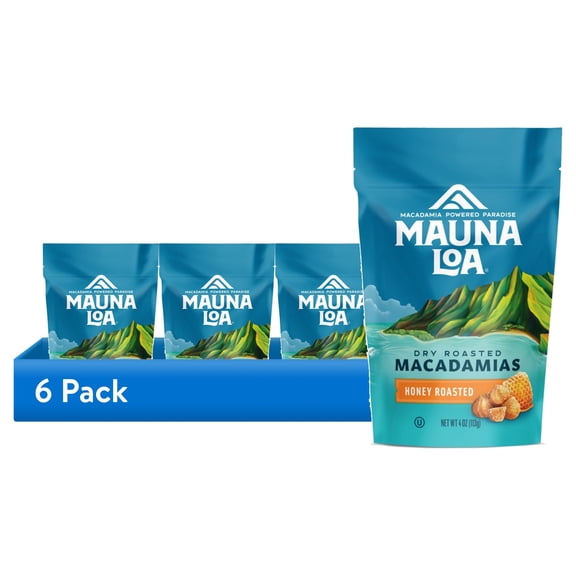 (6 pack) Mauna Loa Honey Roasted Macadamia Nuts - 4oz Bag