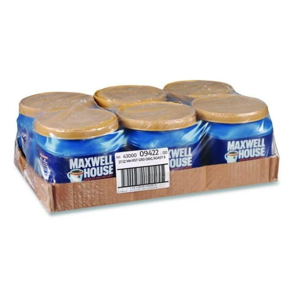(6 pack) Maxwell House Original Medium Roast Ground Coffee, 27.5 oz Canister, Medium