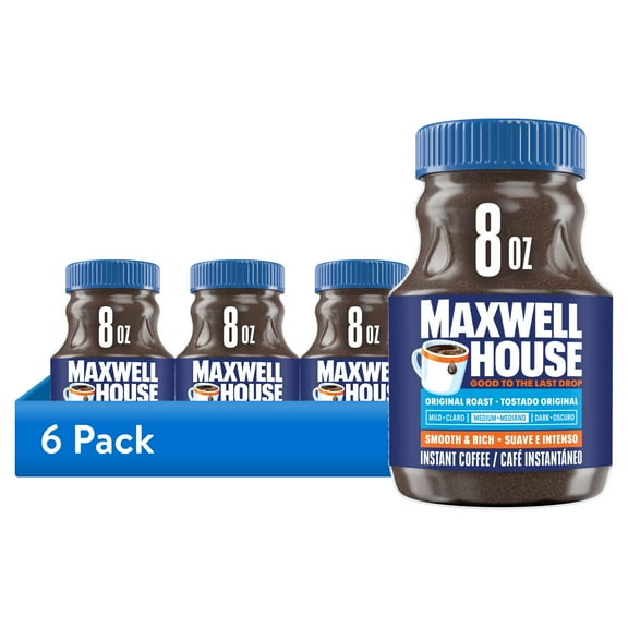 (6 pack) Maxwell House Original Roast Instant Coffee, 8 oz Jar