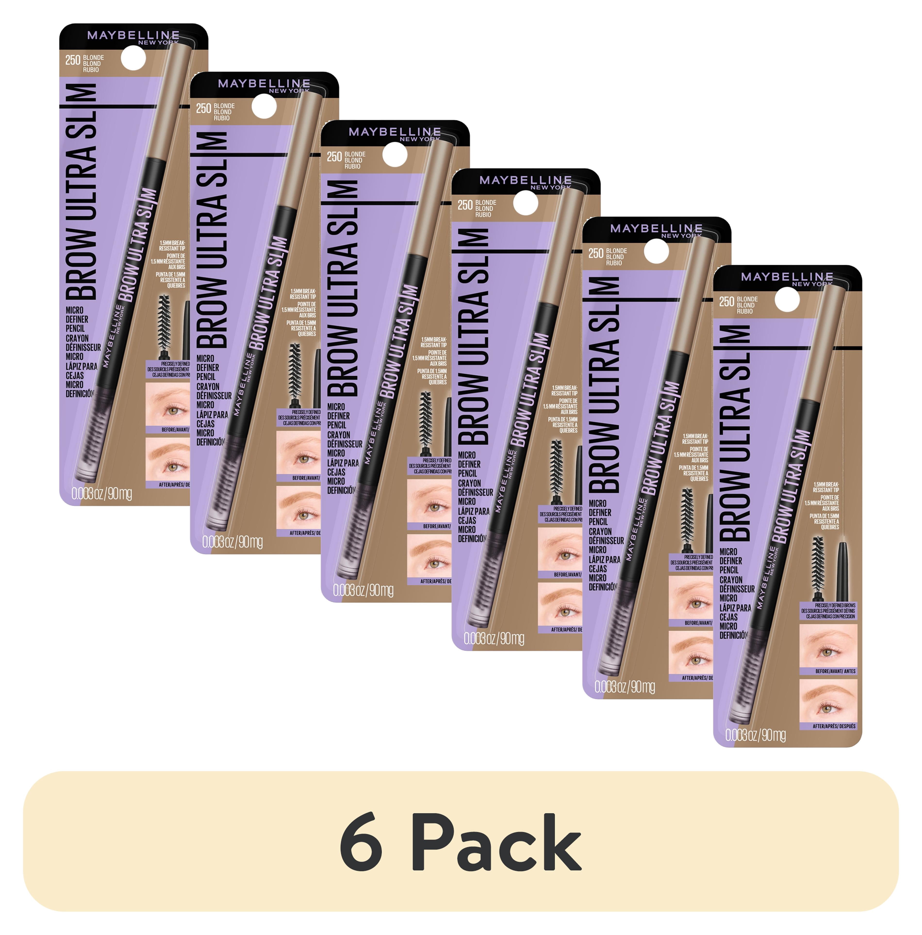 (6 pack) Maybelline Express Brow Ultra Slim Pencil Eyebrow Makeup, Blonde