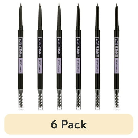 (6 pack) Maybelline Express Brow Ultra Slim Pencil Eyebrow Makeup, Deep Brown
