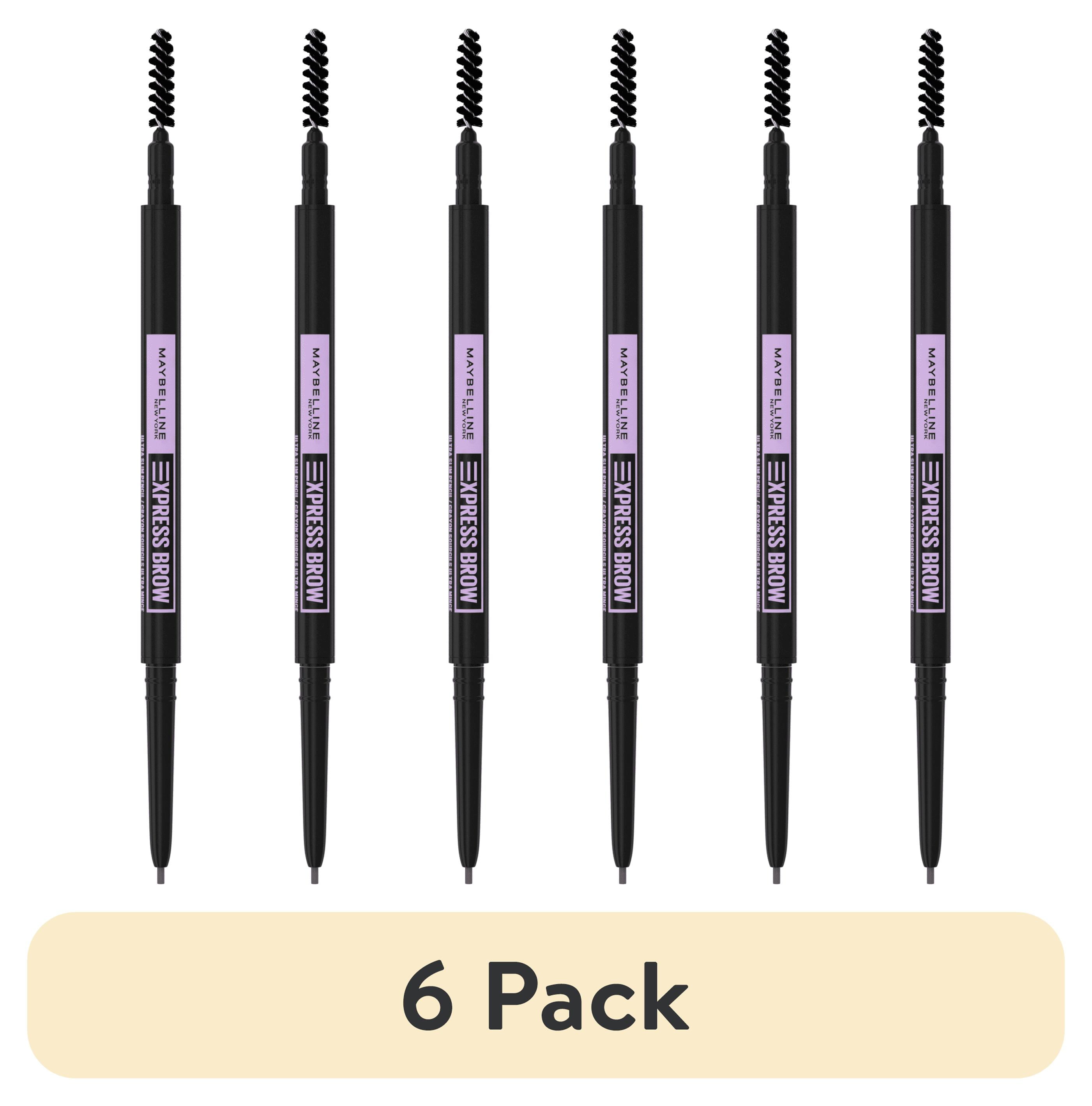 (6 pack) Maybelline Express Brow Ultra Slim Pencil Eyebrow Makeup, Precision Tip, Ash Brown, 0.003 fl oz