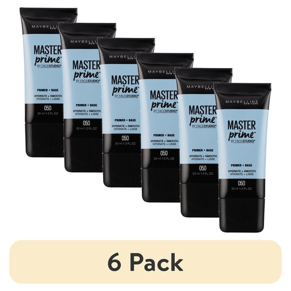 (6 pack) Maybelline Facestudio Master Prime Primer Makeup, Hydrate and Smooth, 1 fl oz