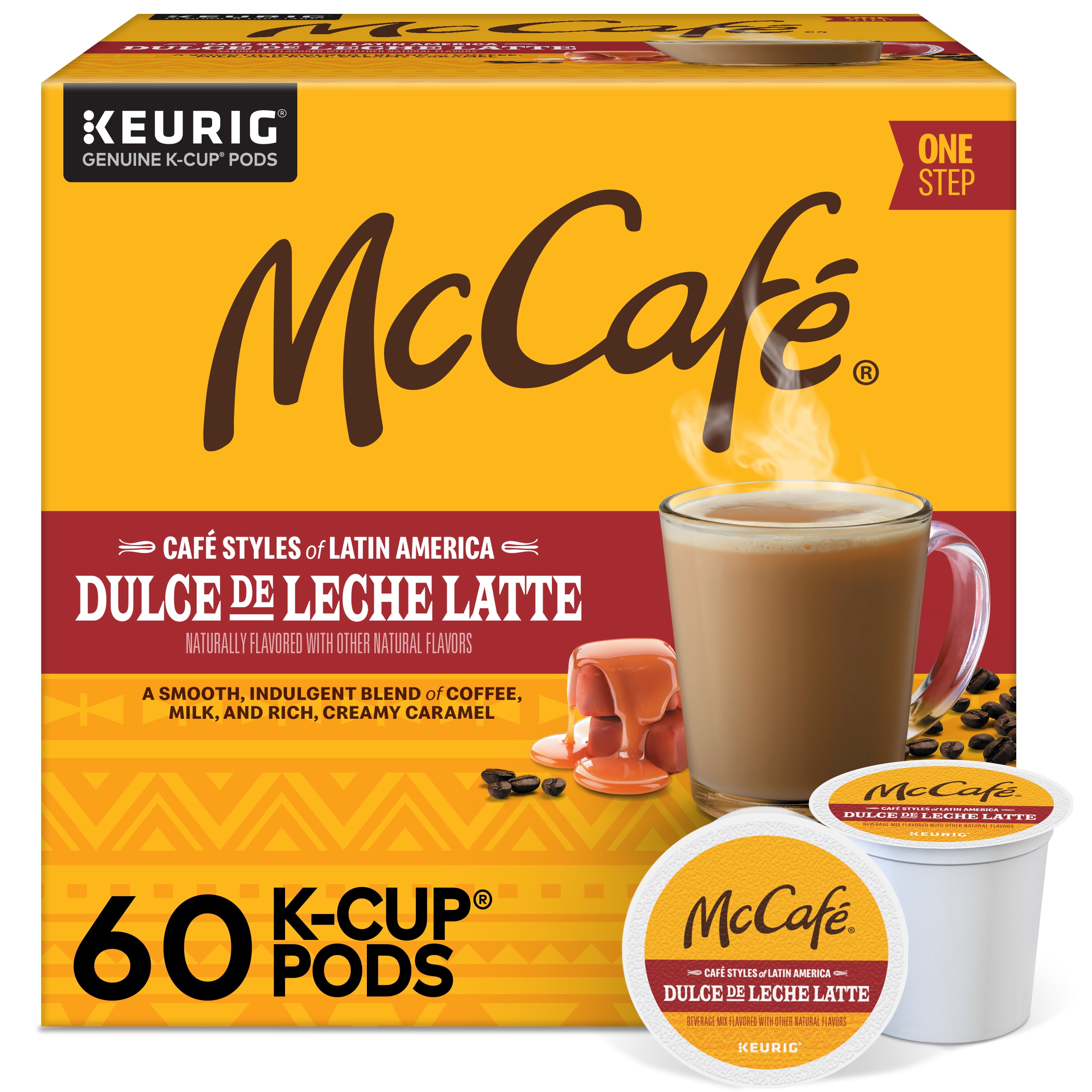 (6 pack) McCafe, Dulce de Leche One Step Latte Medium Roast K-Cup Coffee Pods, 10 Count