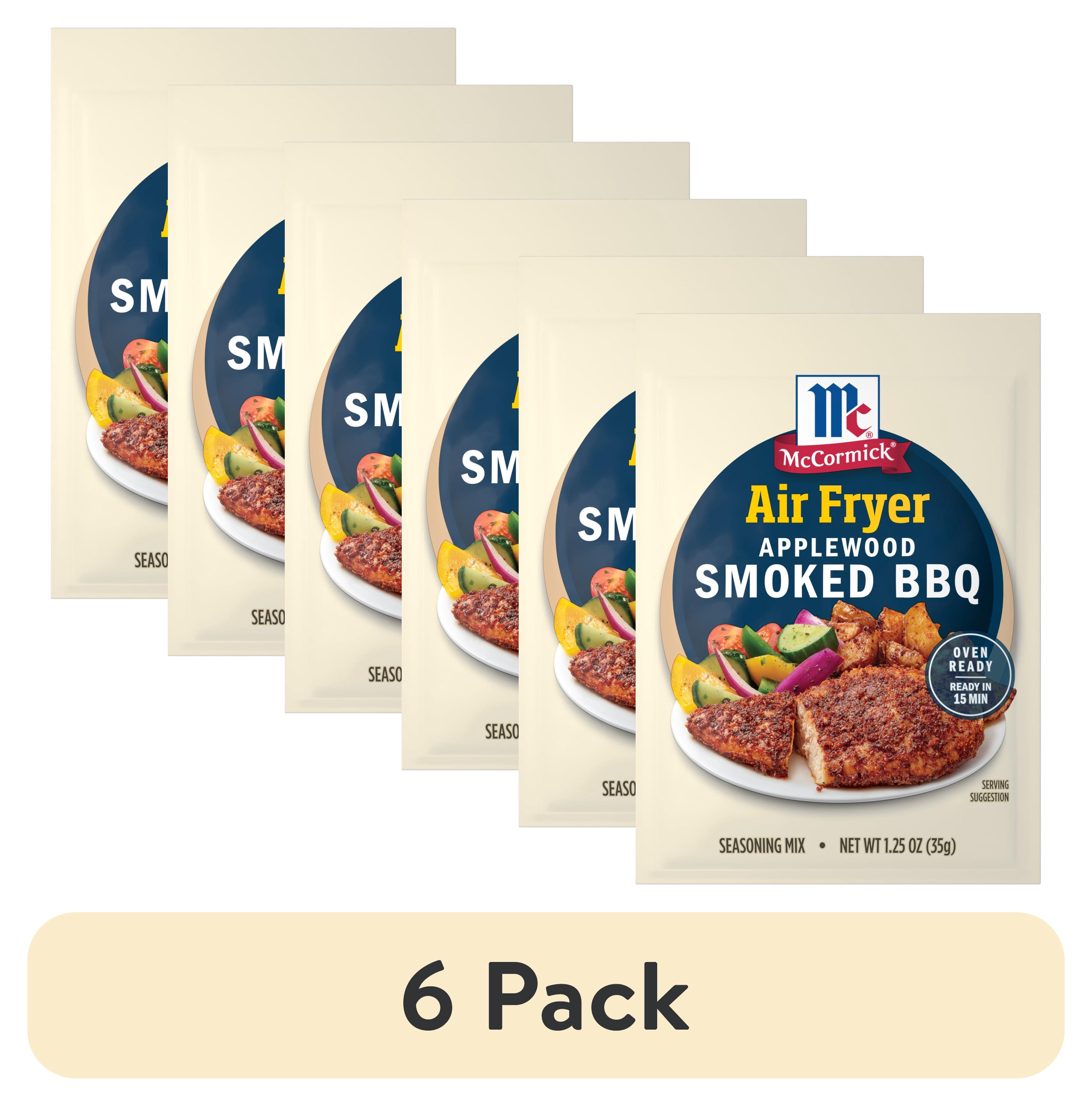 (6 pack) McCormick Air Fryer Applewood Smoked BBQ Seasoning Mix, 1.25 oz Packet
