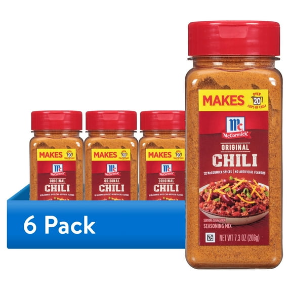 (6 pack) McCormick Chili Seasoning Mix, 7.3 oz Bottle