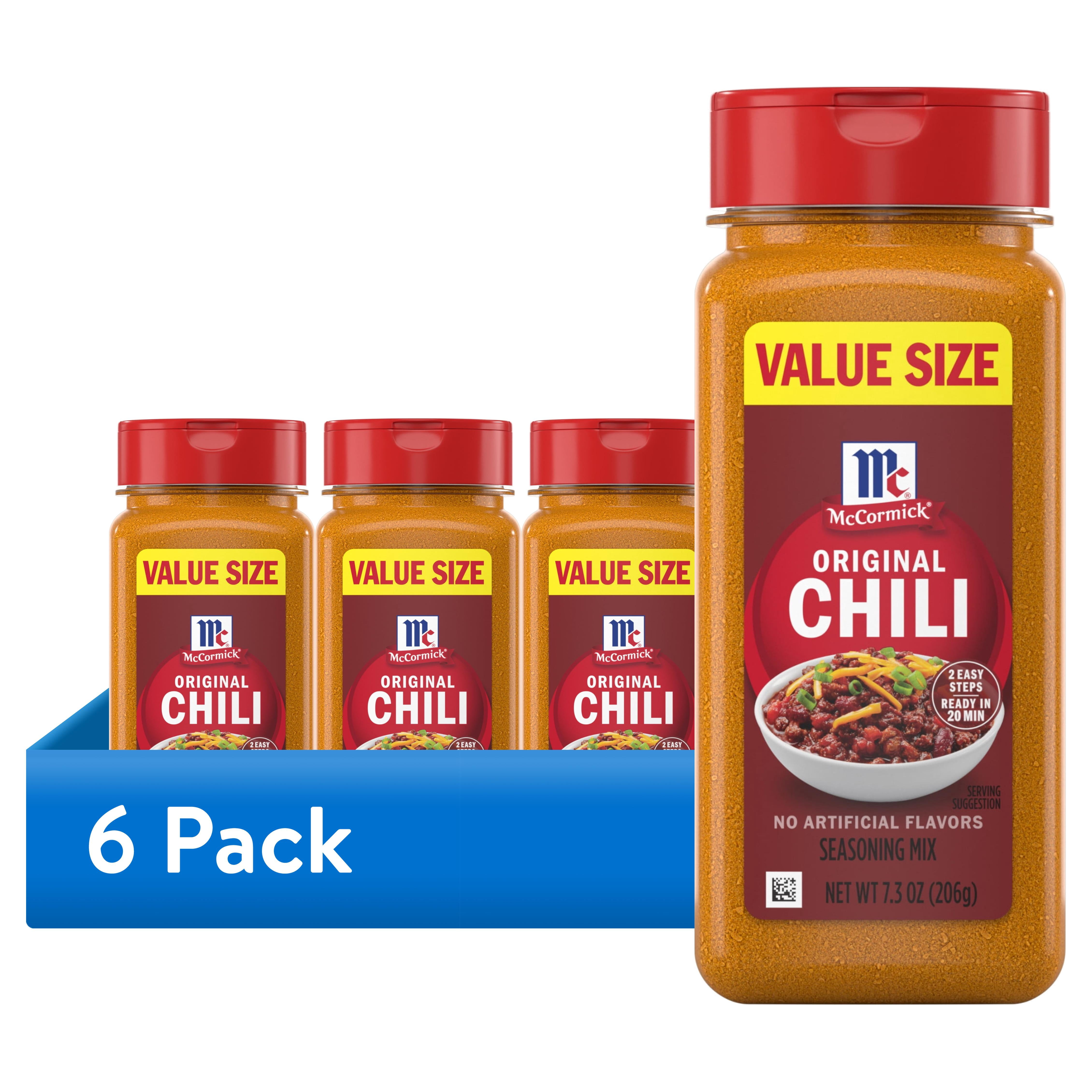 (6 pack) McCormick Chili Seasoning Mix, 7.3 oz Bottle