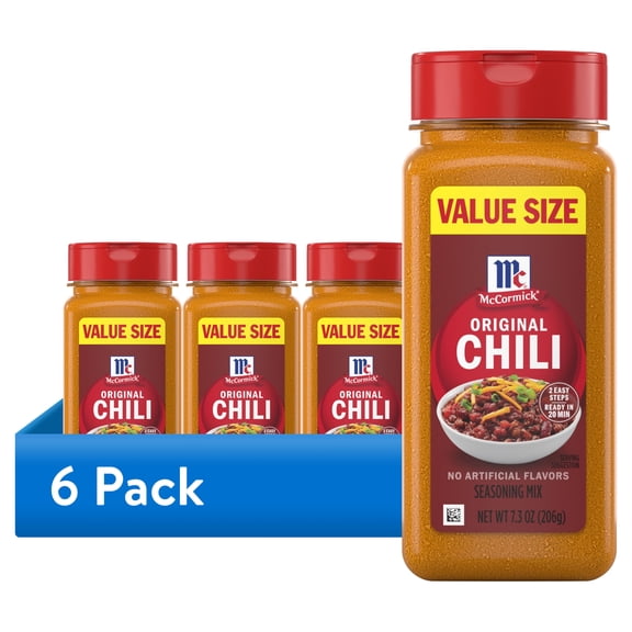 (6 pack) McCormick Chili Seasoning Mix, 7.3 oz Bottle