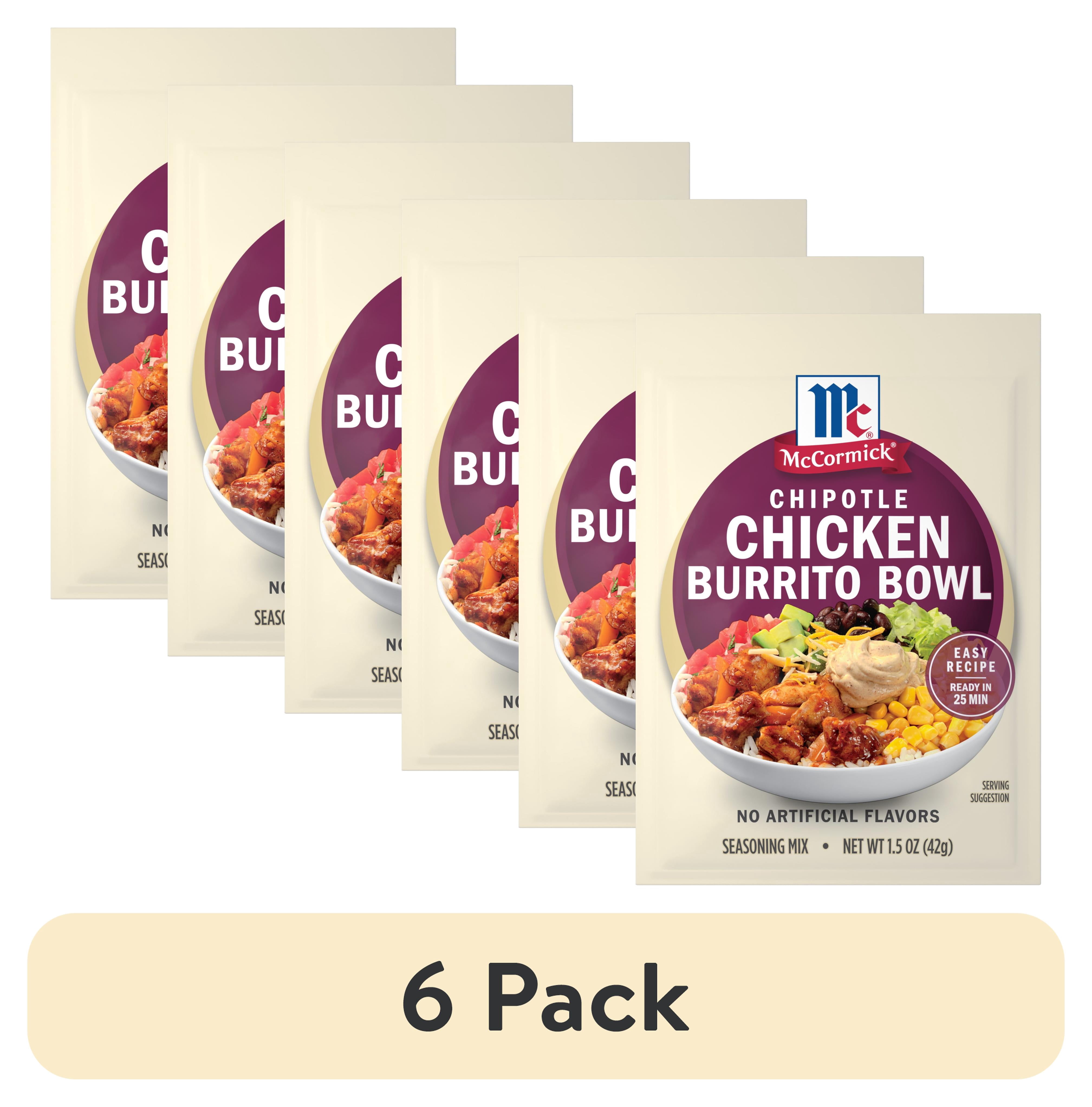 (6 pack) McCormick Chipotle Chicken Burrito Bowl Seasoning Mix, 1.5 oz Packet