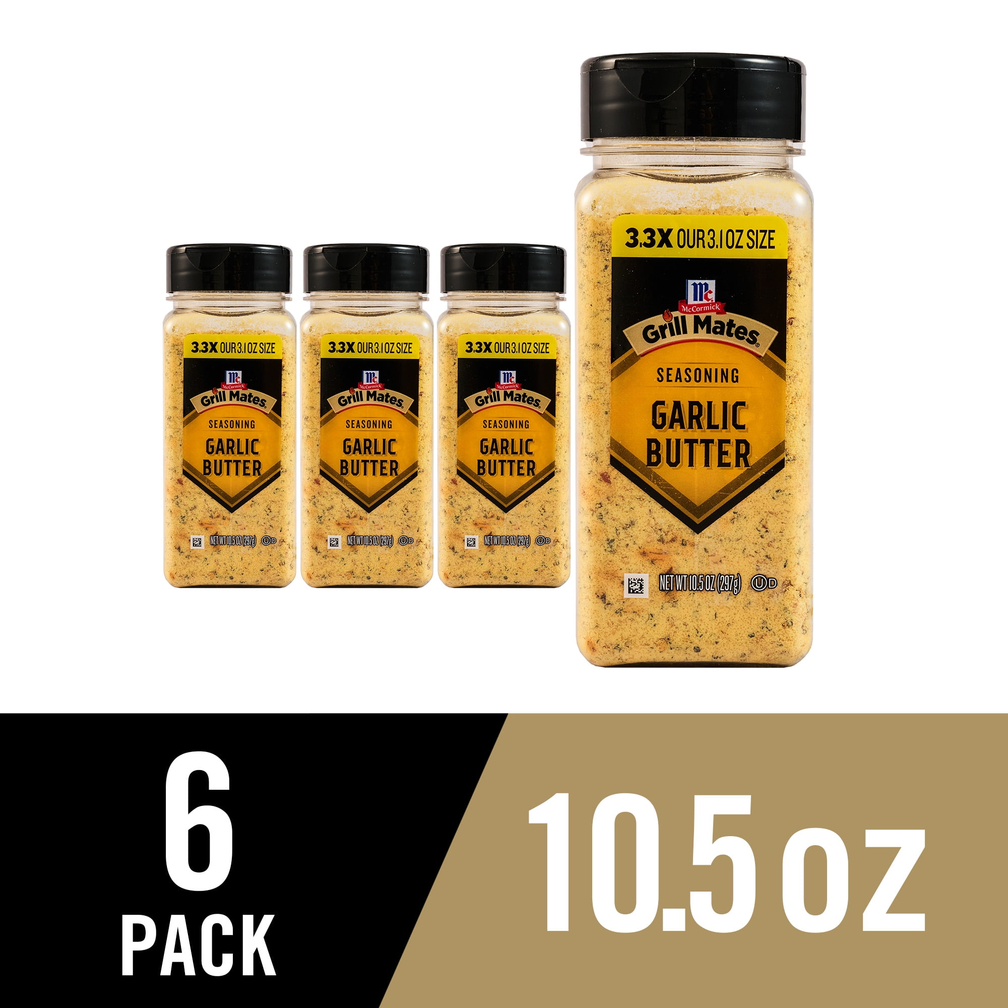 (6 pack) Grill Mates Garlic Butter Grill Seasoning, 10.5 oz Bottle