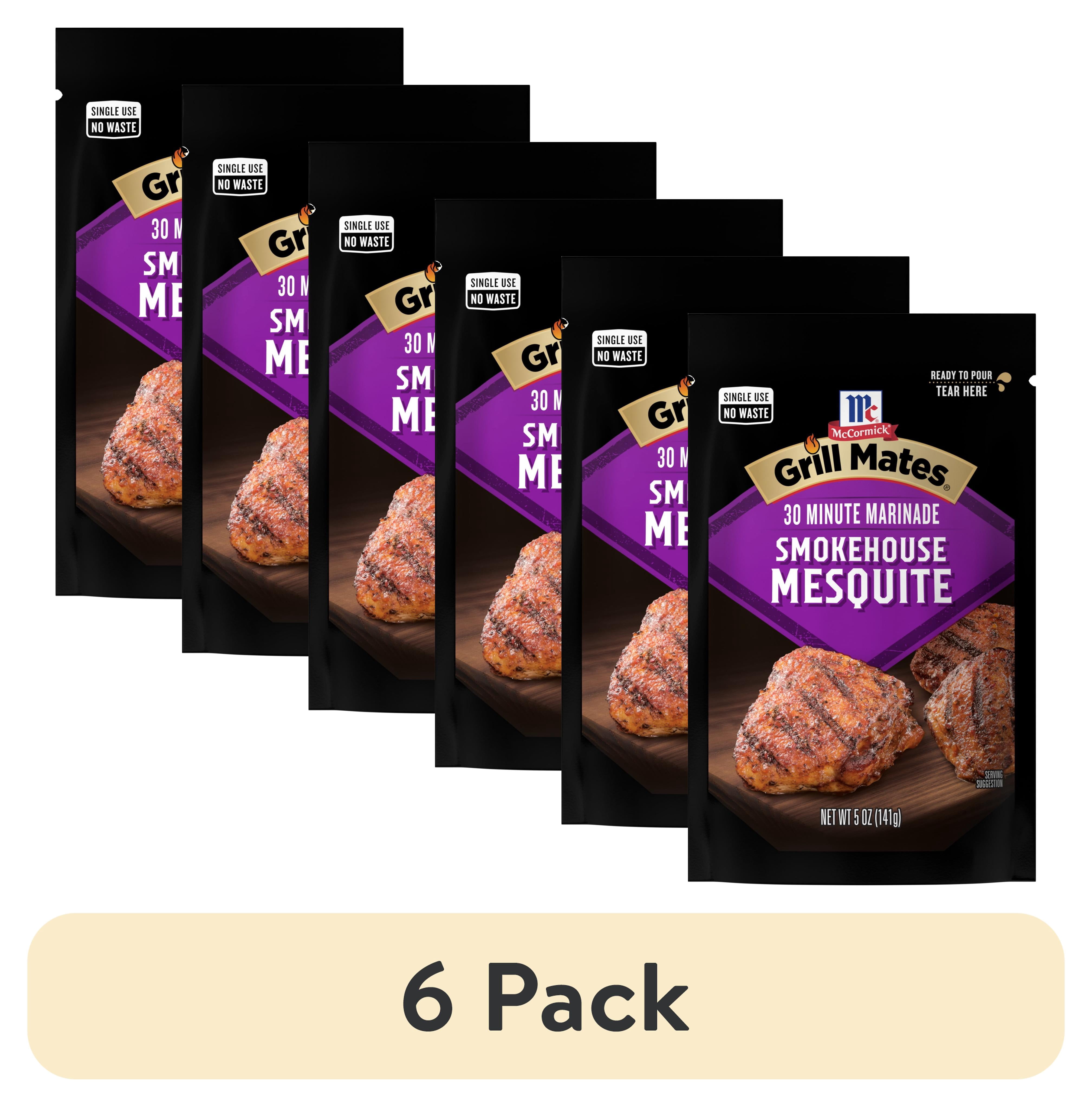 (6 pack) McCormick GRILL MATES Smokehouse Mesquite 30 Minute Marinade, 5.0 oz Pouch