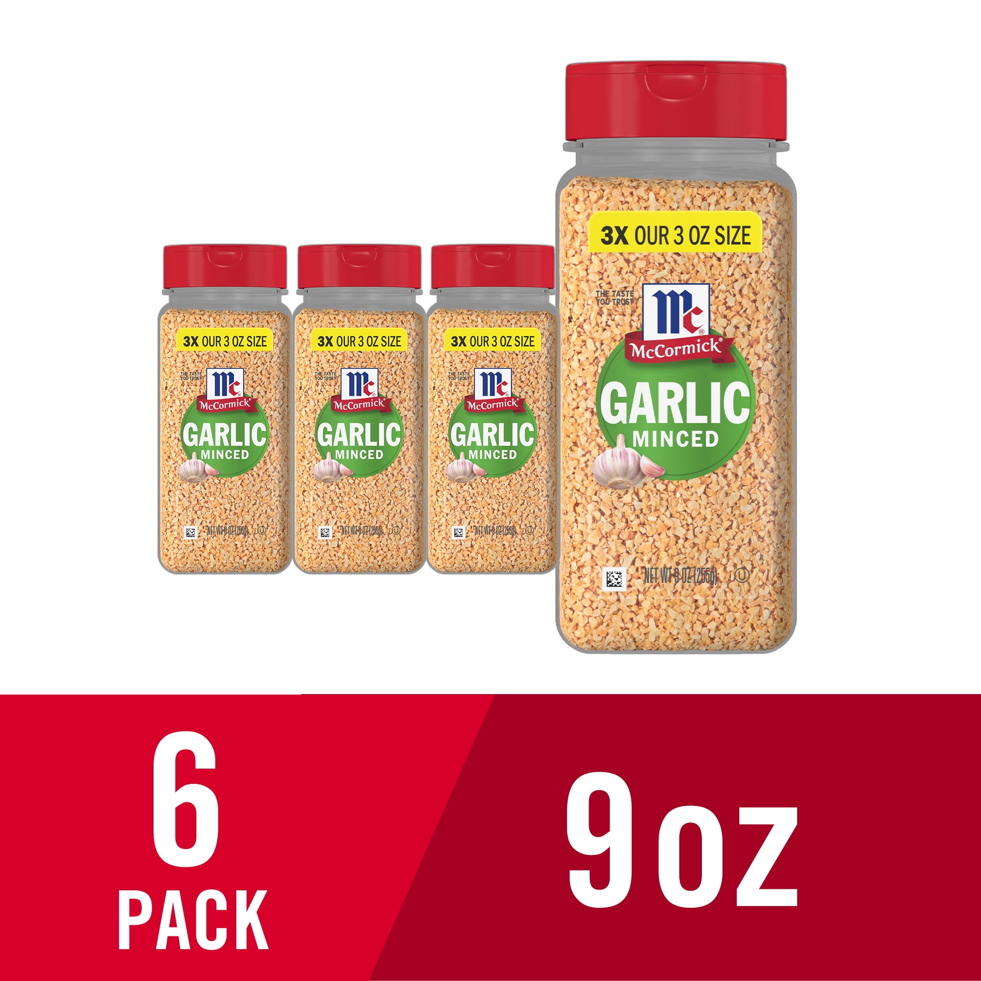 (6 pack) McCormick Kosher Minced Garlic, 9.0 oz Bottle