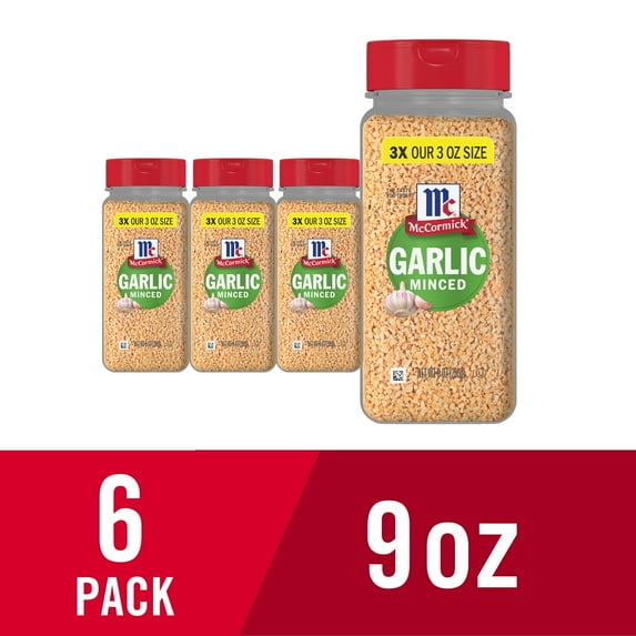 (6 pack) McCormick Kosher Minced Garlic, 9.0 oz Bottle