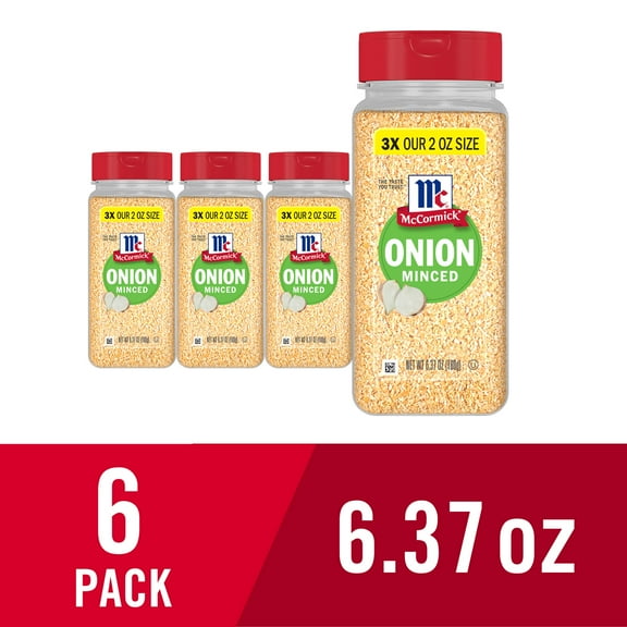 (6 pack) McCormick Kosher Minced Onions, 6.37 oz Bottle