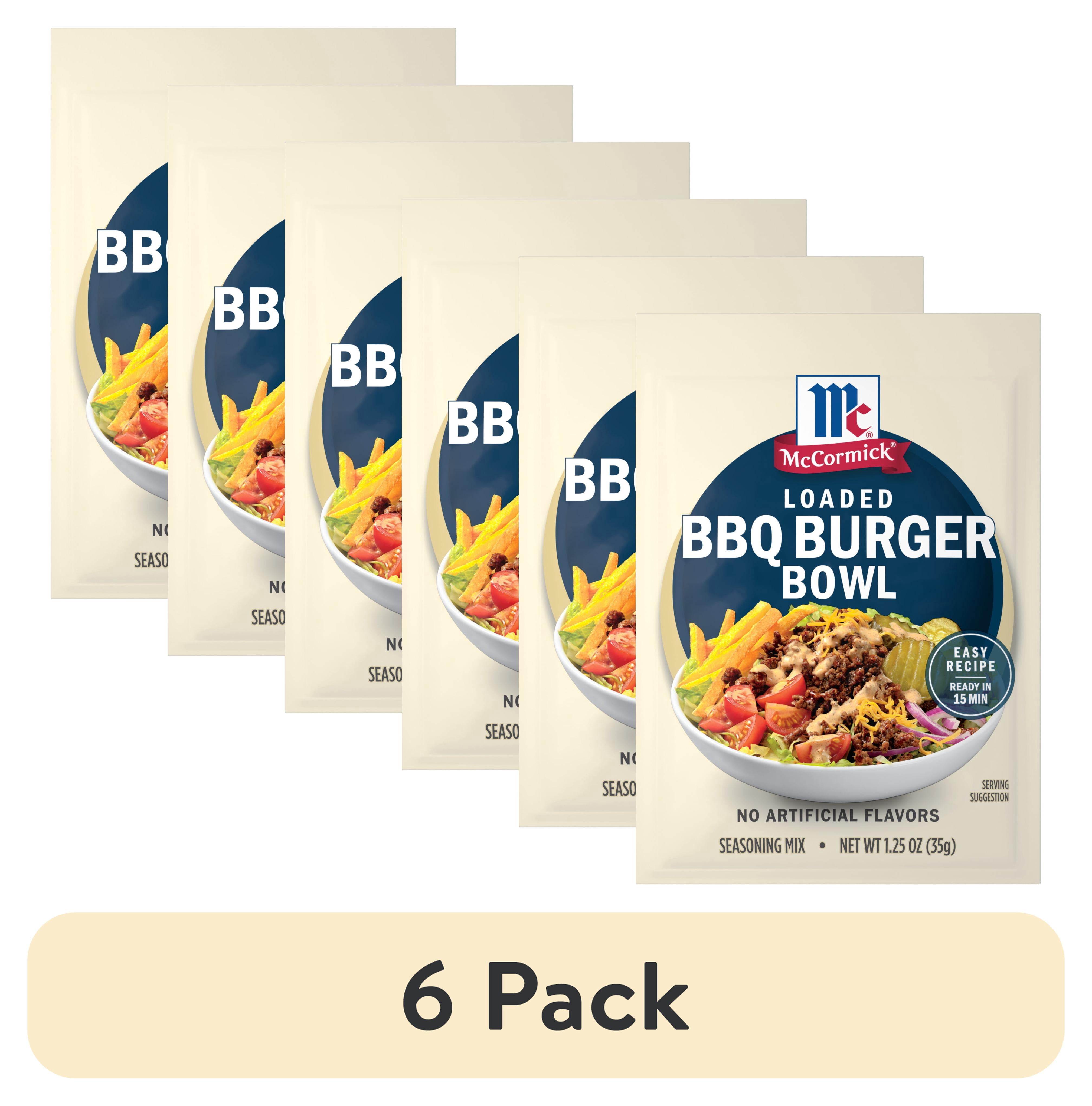 (6 pack) McCormick Loaded BBQ Burger Bowl Seasoning Mix, 1.25 oz Packet