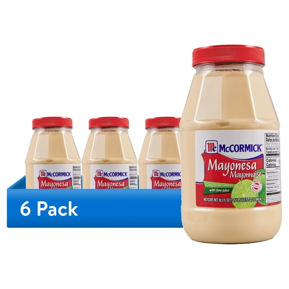 (6 pack) McCormick Mayonesa (Mayonnaise) With Lime Juice, 62.5 fl oz Jar