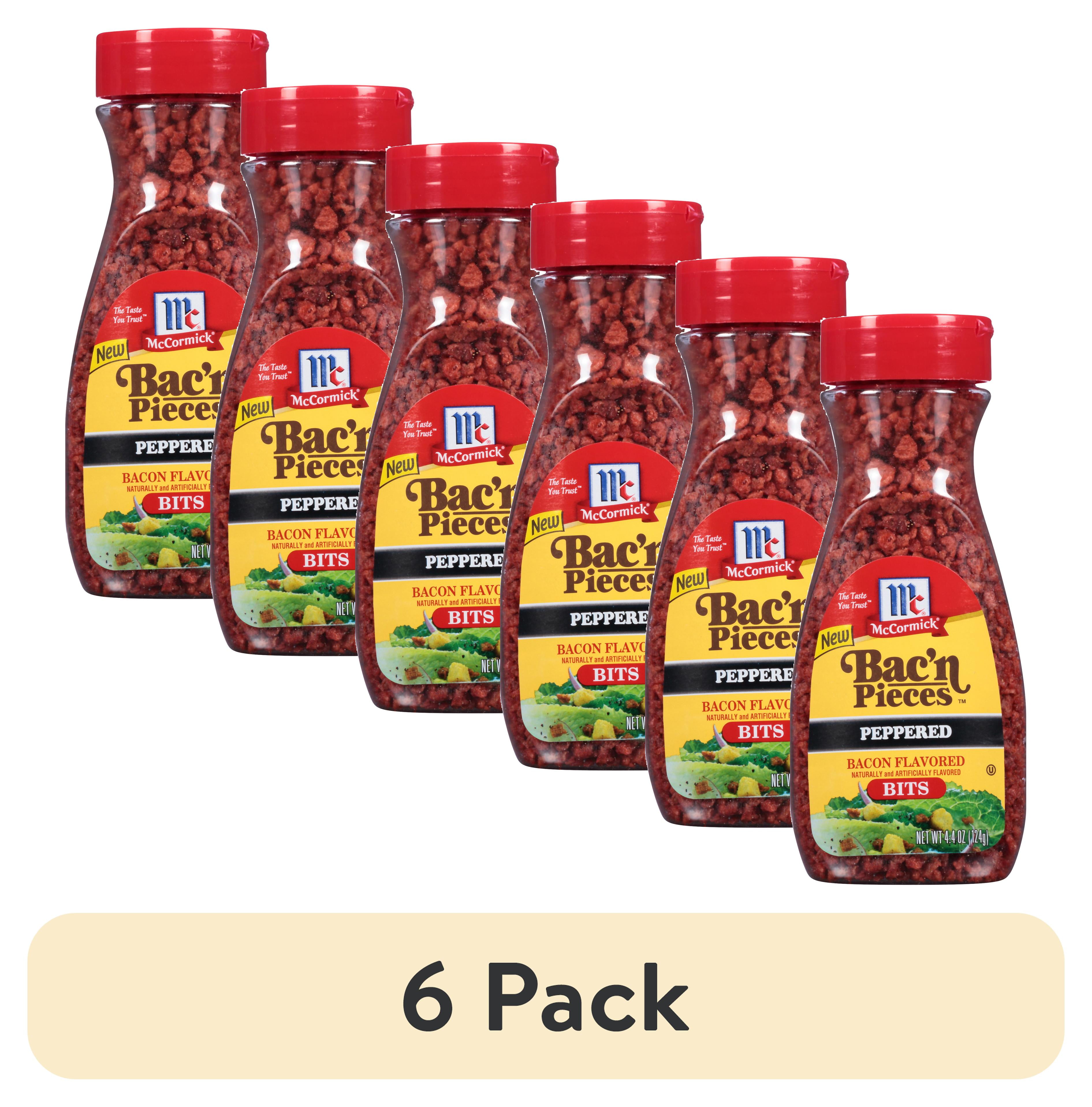 (6 pack) McCormick Kosher Imitation Applewood Smoked Bacon Bits, 4.4 oz Bottle