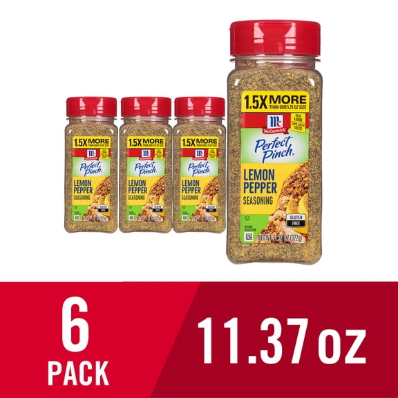 (6 pack) McCormick Lemon & Pepper Seasoning, 11.37 oz Bottle