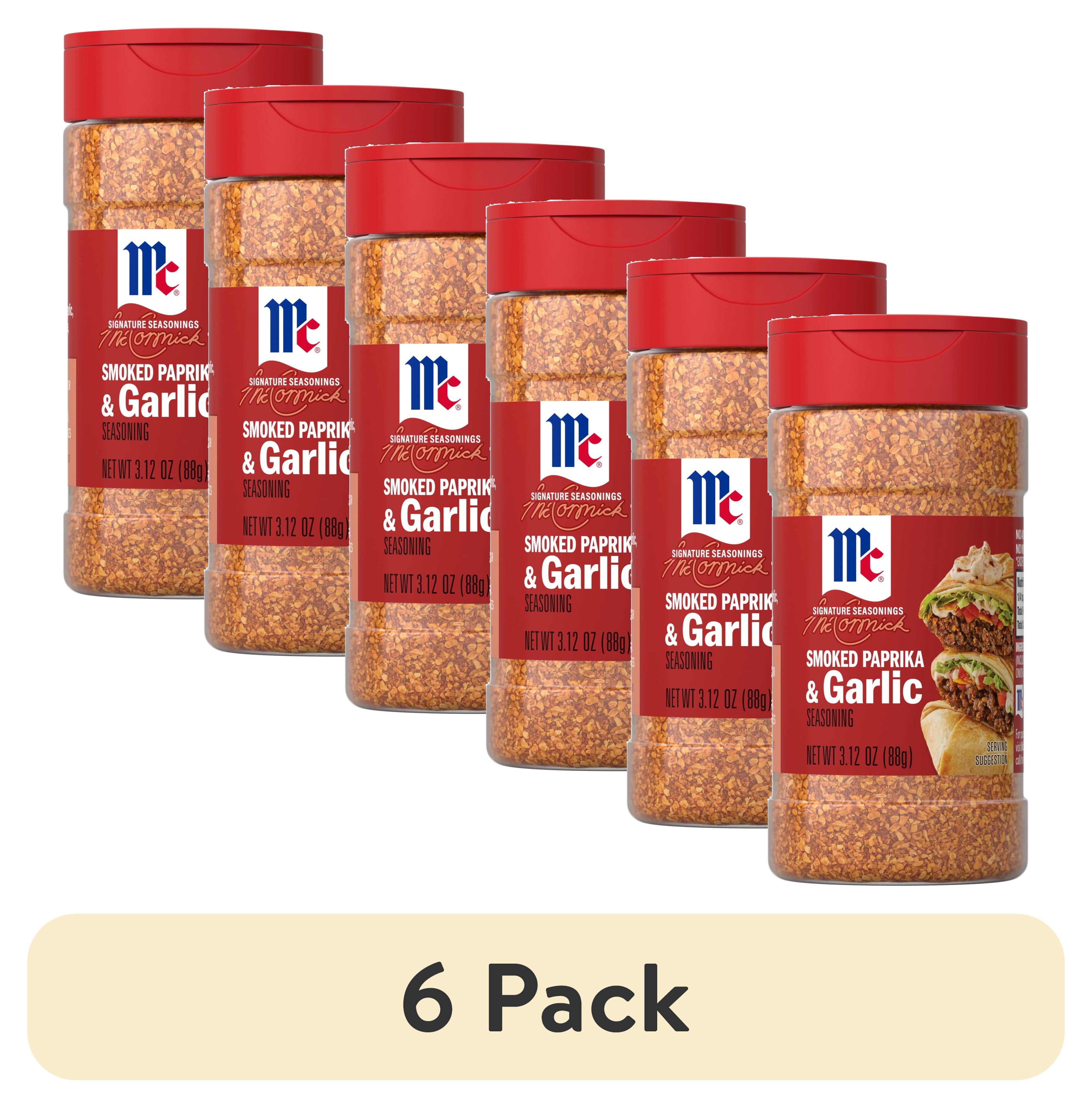 (6 pack) McCormick Smoked Paprika and Garlic Seasoning, 3.12 oz Bottle