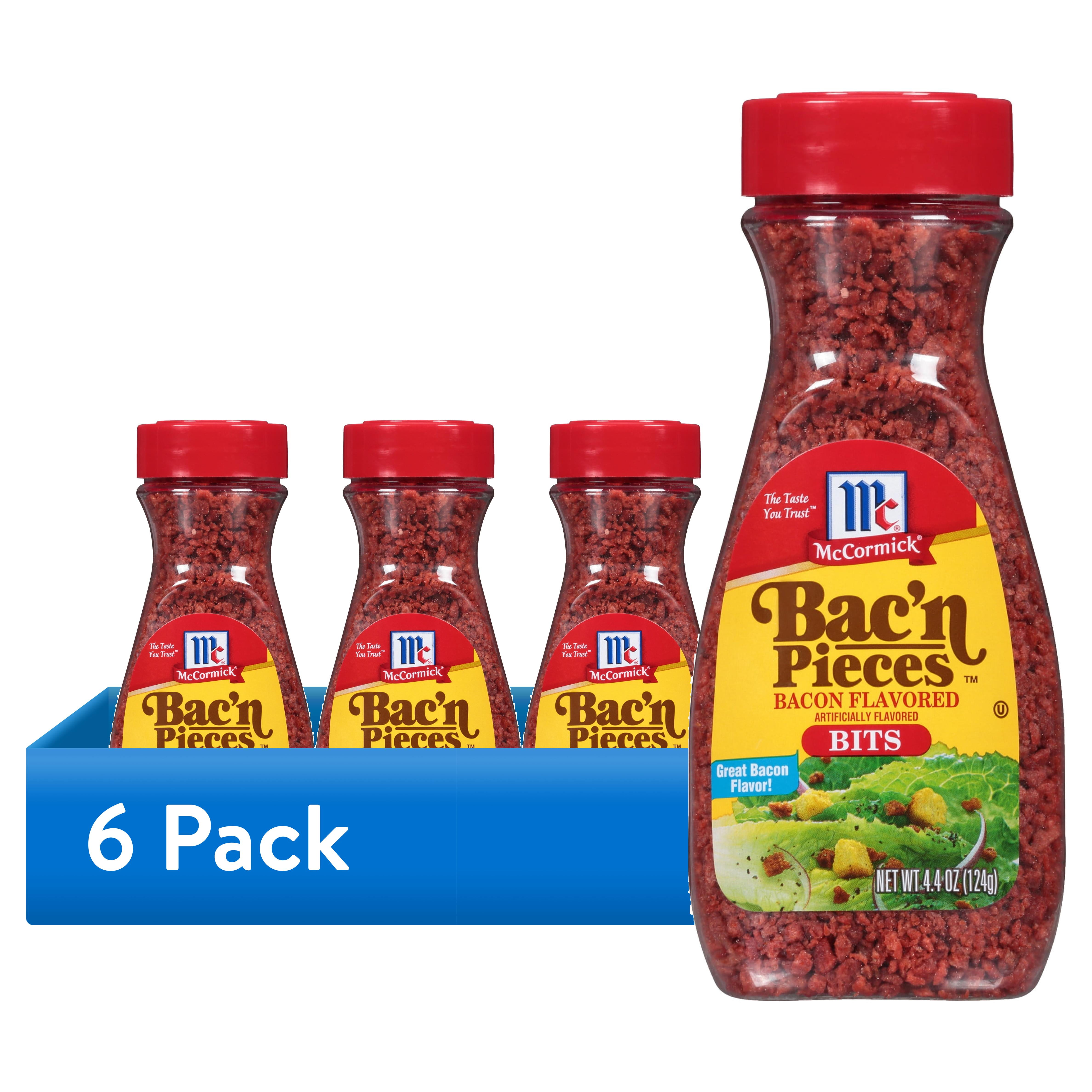 (6 pack) McCormick Gluten Free Imitation Bacon Bits, 4.4 oz Bottle