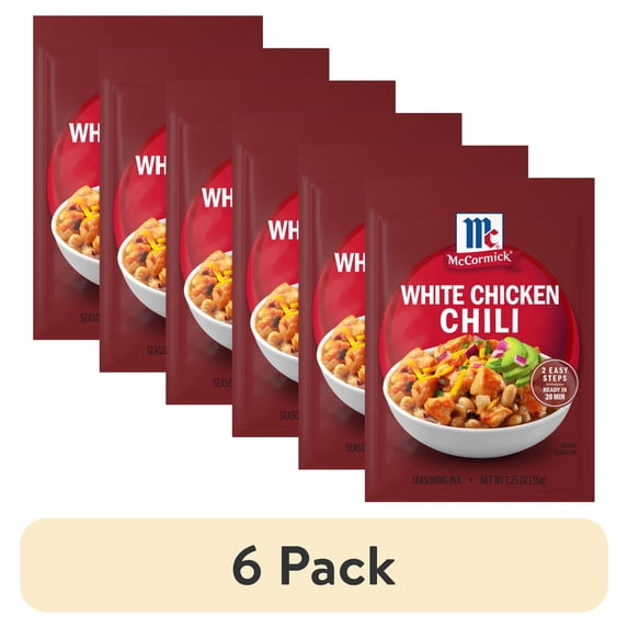 (6 pack) McCormick White Chicken Chili Seasoning Mix, 1.25 oz Packet