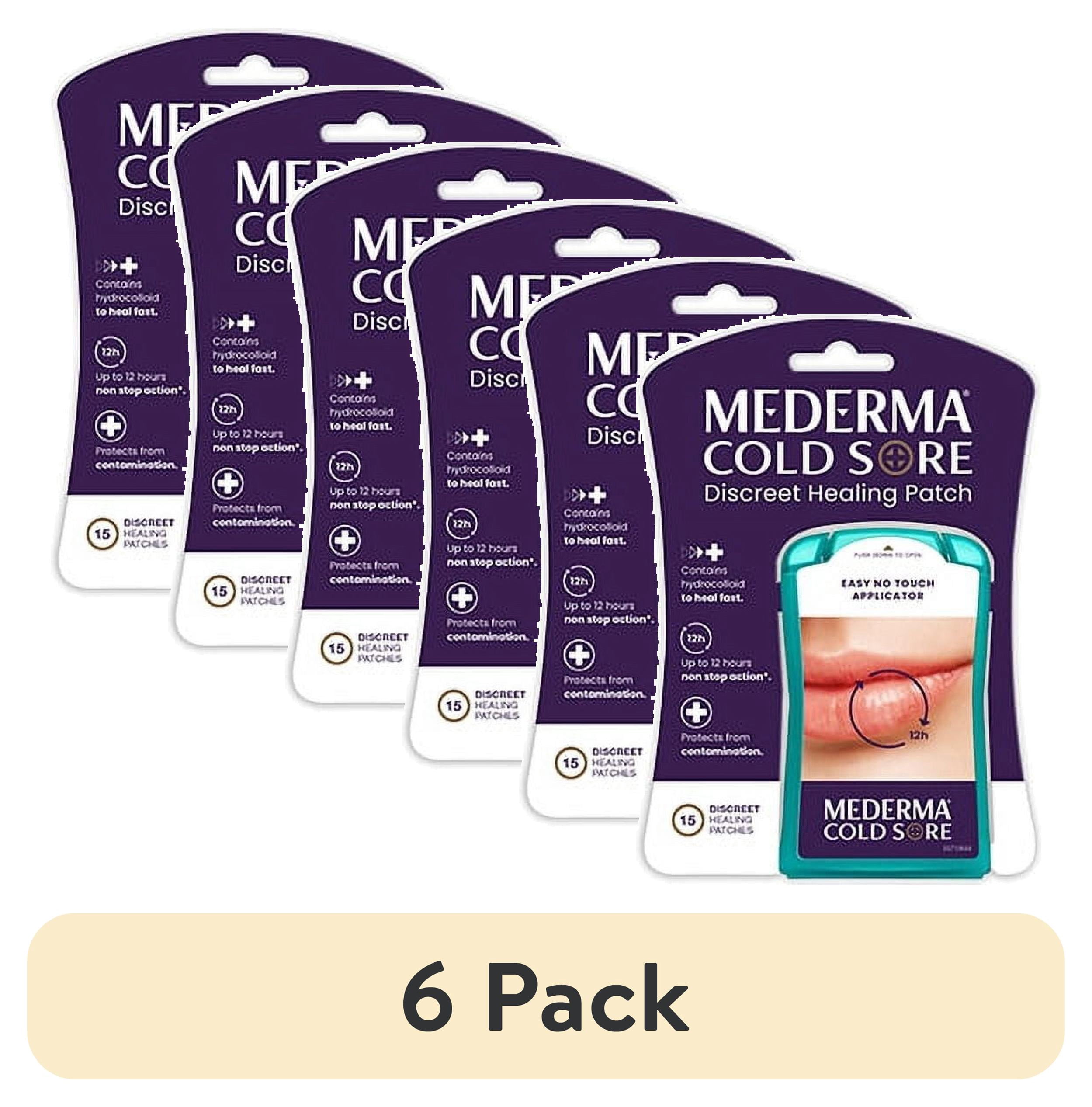 (6 pack) Mederma Cold Sore Discreet Healing Patch, 12 Hour Protection, 15 Count